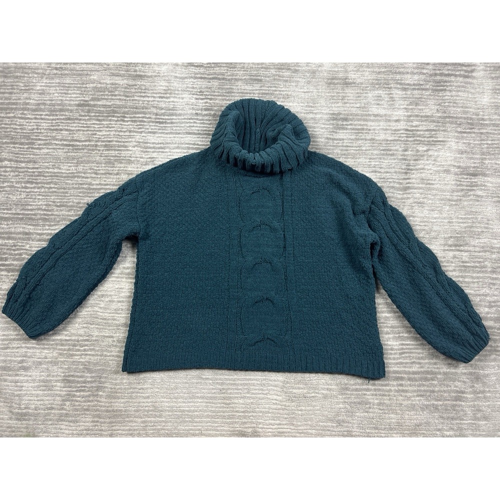 Seven7 Sweater Womens XL Green Cowl Neck Long Sleeve Casual